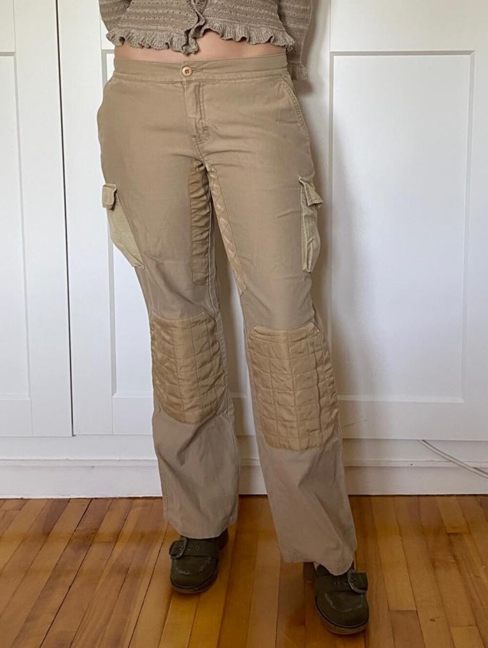 Miss Sixty Killah Vintage Goalie Inspired Tan Boot Cut Cargo Pants